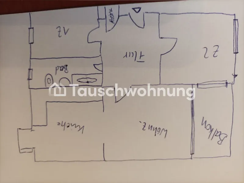 Tauschwohnung: Lichtdurchflutete drei Zimmer mit großem Balkon — photo 1